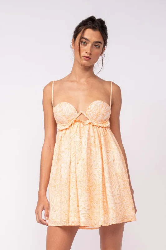 Baby Girl Casual Dresses for a Sweet Look​ Drew Orange Floral Babydoll Cami Mini Dress
