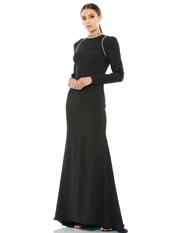Sheer - panel wedding dresses with a touch of elegance​ Mac Duggal 26612 Long Sleeve Formal Fitted Gown