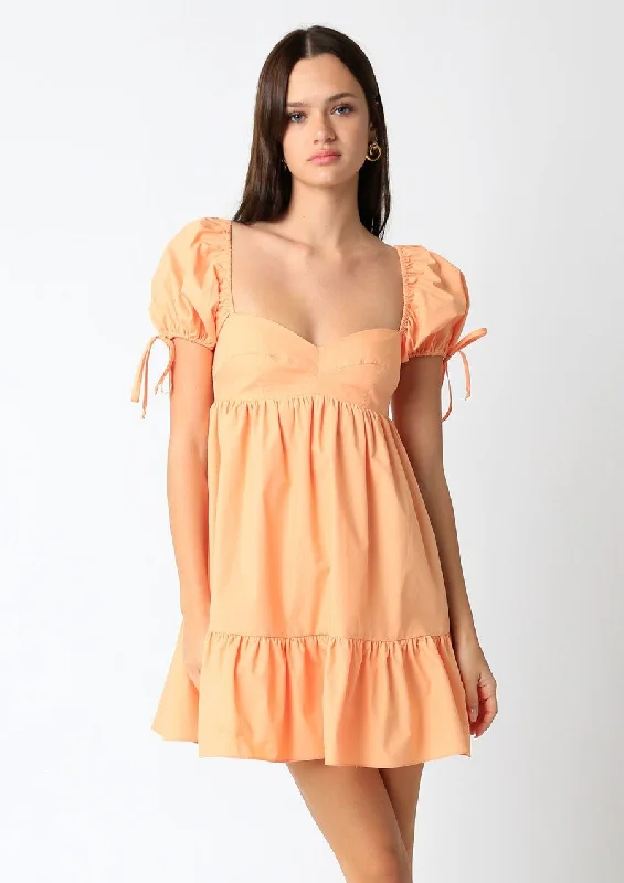 Beach Casual Dresses with a Breezy Design​ Jessie Light Orange Babydoll Mini Dress