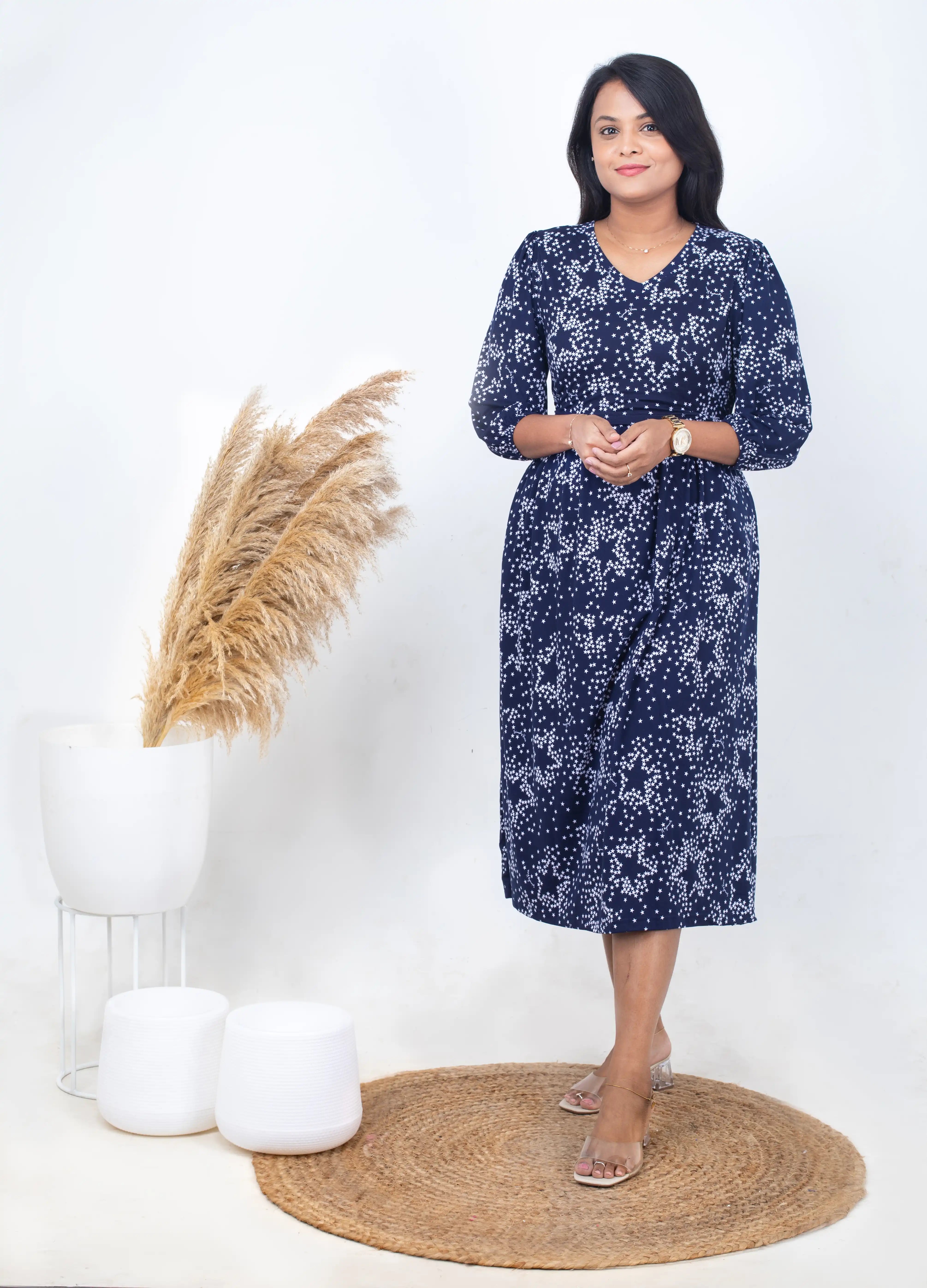 Maternity dress for home - based moms Luxury Midi stardust Dress Light Weight dress