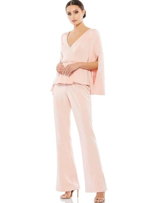 A - line chiffon wedding dresses for a classic look​ Mac Duggal 11232 Formal Two Piece Pant Suit