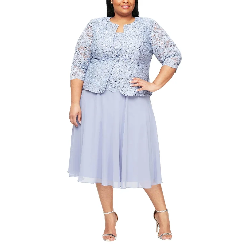 Maternity dress for a coastal vacation Alex Evenings AE84122445 Short Plus Size Jacket Dress