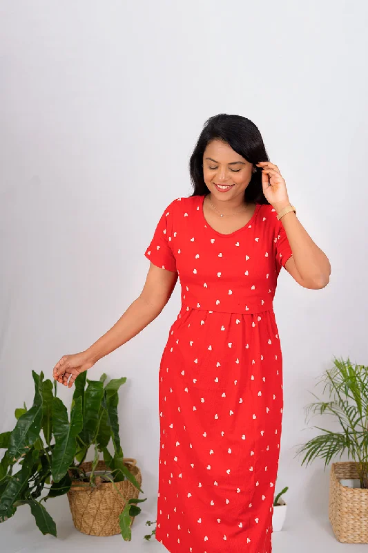 Maternity dress for a baby's first visit to the rooftop garden Midi Ribbed Lolita Dress( samaya exclusive-premium fabric )