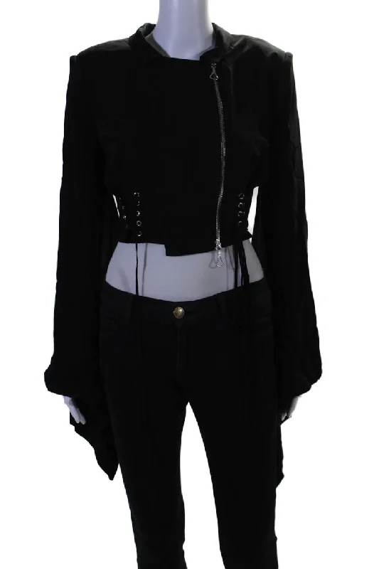 Quilted down women's coats with removable hoods for outdoor activitiesAlexx Brown Womens Zip Up Collared Lace Up Trim Cropped Silk Jacket Black Small Quilted down women's coats with removable hoods for outdoor activitiesAlexx Brown Womens Zip Up Collared Lace Up Trim Cropped Silk Jacket Black Small