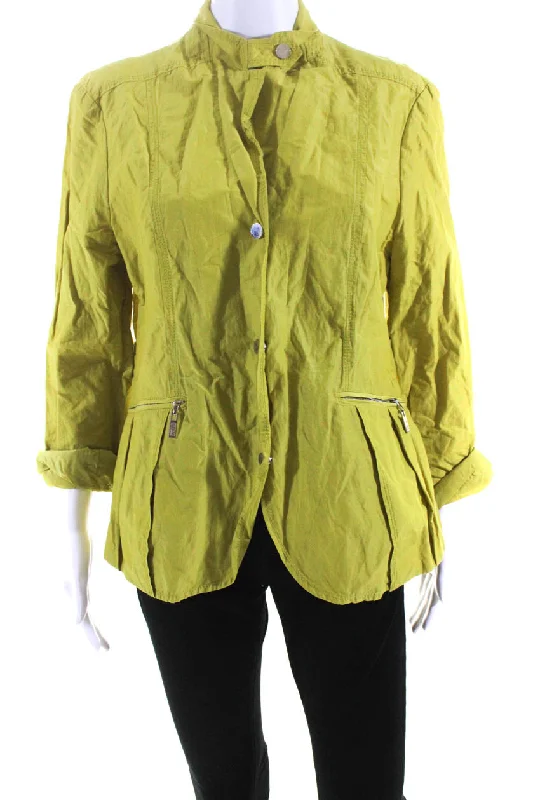 Women's reversible down coats with two - tone designs for versatile stylingArmani Collezioni Womens Lime Green Waterproof Long Sleeve Jacket Women's reversible down coats with two - tone designs for versatile stylingArmani Collezioni Womens Lime Green Waterproof Long Sleeve Jacket