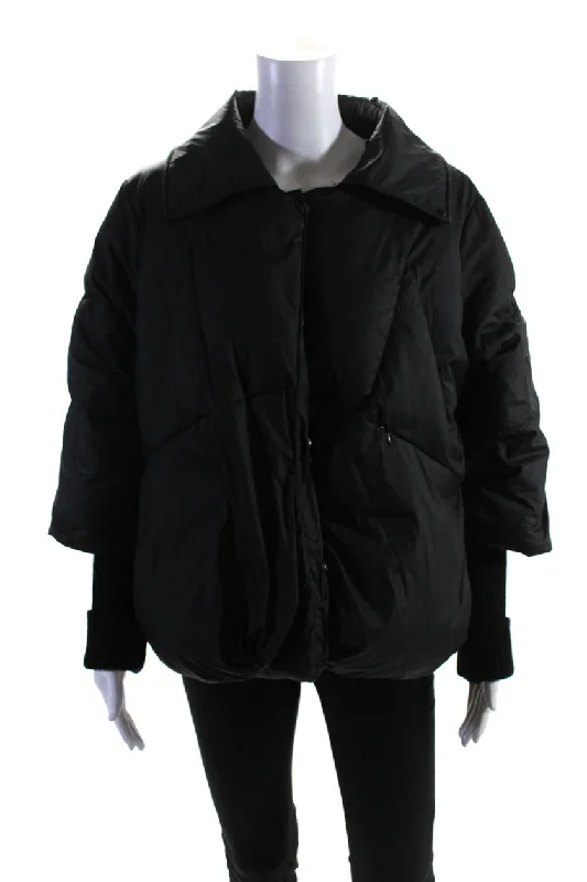 Women's reversible down coats with two - tone designs for versatile stylingDaniella Erin NYC Womens Button Front Down Quilted Oversized Jacket Black Small Women's reversible down coats with two - tone designs for versatile stylingDaniella Erin NYC Womens Button Front Down Quilted Oversized Jacket Black Small