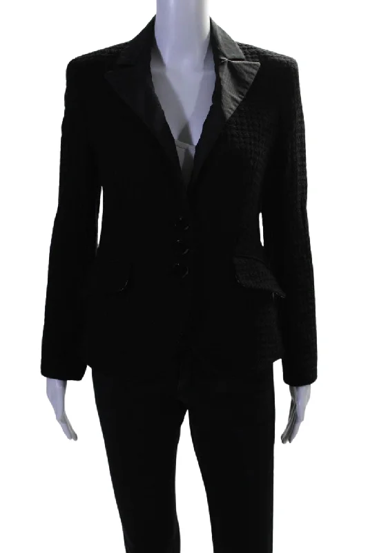 Water - resistant women's trench coats with adjustable cuffs for rainy daysEtro Womens Tweed Knit Button Down Jacket Black Wool Blend