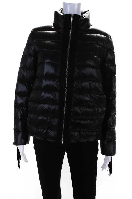 Plus size women's wool blend coats for a warm and stylish winterGlamourpuss Womens Striped Quilt Fringe Sleeve Zipped Puffer Jacket Black Plus size women's wool blend coats for a warm and stylish winterGlamourpuss Womens Striped Quilt Fringe Sleeve Zipped Puffer Jacket Black