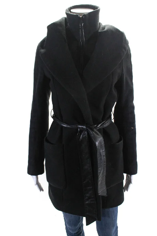 Petite women's wool blend coats with a tailored fit for a flattering silhouetteMackage Women's Hood Long Sleeves Full Zip Pockets Coat Black Petite women's wool blend coats with a tailored fit for a flattering silhouetteMackage Women's Hood Long Sleeves Full Zip Pockets Coat Black