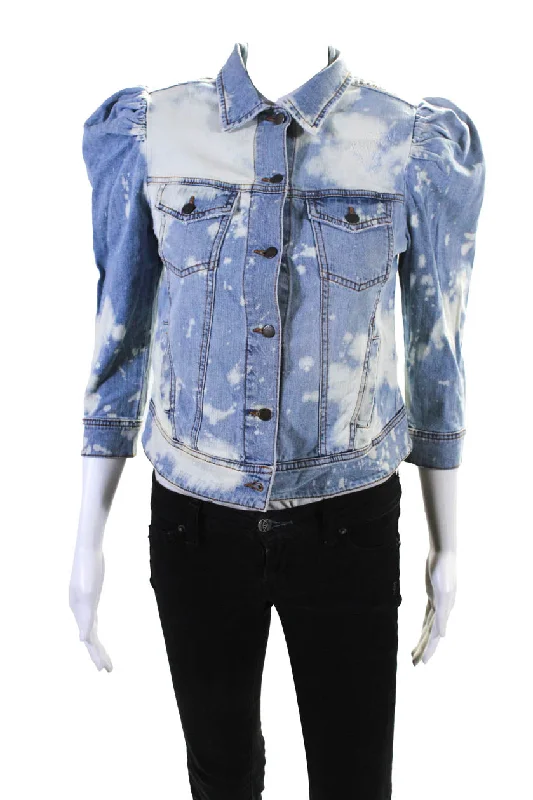 Checkered women's wool coats in a classic pattern for a timeless styleRetrofete Womens Button Front 3/4 Sleeve Jean Jacket Blue White Checkered women's wool coats in a classic pattern for a timeless styleRetrofete Womens Button Front 3/4 Sleeve Jean Jacket Blue White