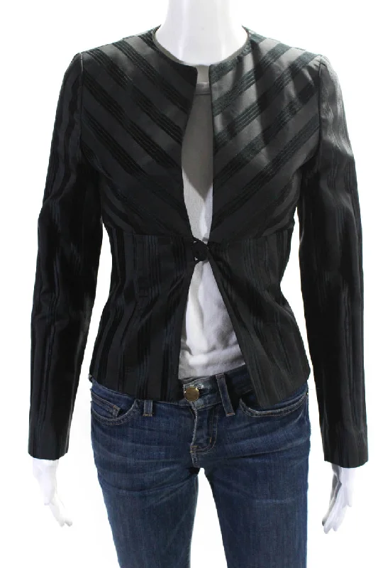 Checkered women's wool coats in a classic pattern for a timeless styleValentino Roma Womens Single Button V Neck Striped Light Jacket Black Checkered women's wool coats in a classic pattern for a timeless styleValentino Roma Womens Single Button V Neck Striped Light Jacket Black