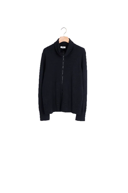 ribbed women cardigan with a classic textureCardigan zippé en laine