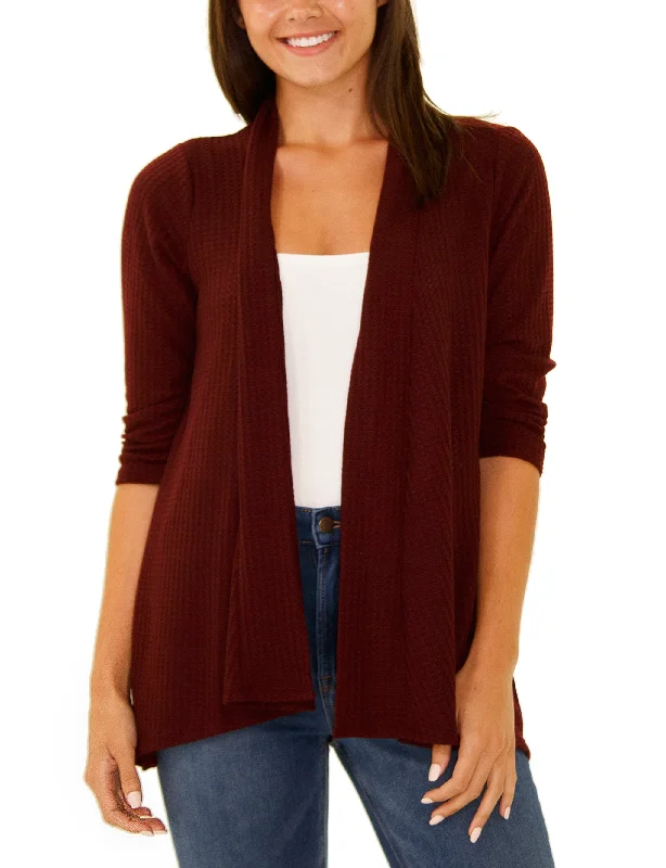 plus size women cardigan for comfortable layeringPetite 3/4 Sleeve Open Front Waffle Weave Cardigan plus size women cardigan for comfortable layeringPetite 3/4 Sleeve Open Front Waffle Weave Cardigan