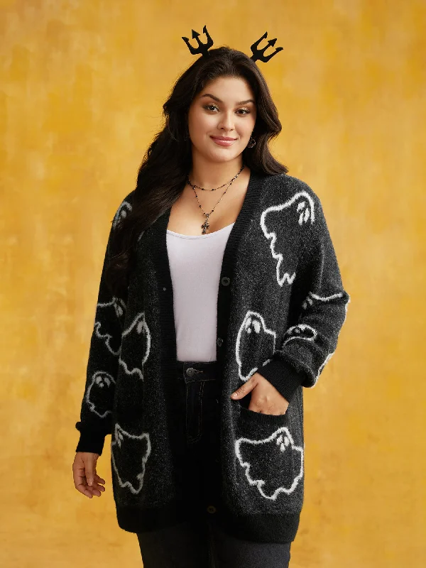 cable knit women cardigan with intricate patternsSupersoft Essentials Ghost Mink-Hair Like Cardigan