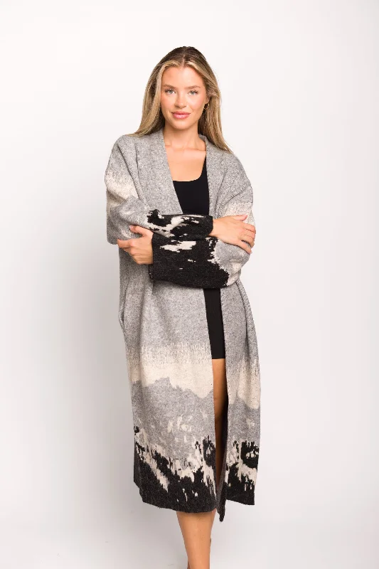 color block women cardigan with bold huesWide Open Spaces Duster Cardigan with Open Front in Grey