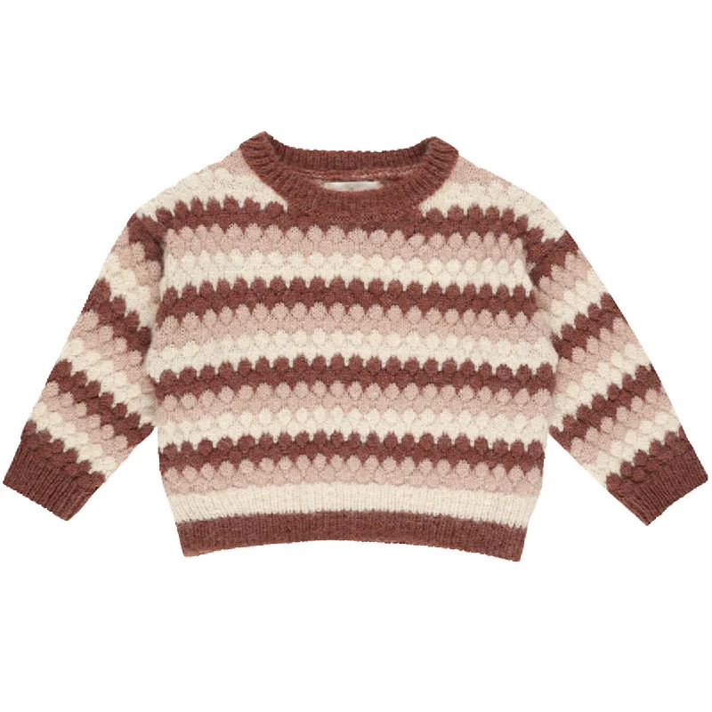 Tie - Front Women's Lambswool Sweaters in Pastel HuesAspen Sweater in Multi Stripe by Rylee & Cru