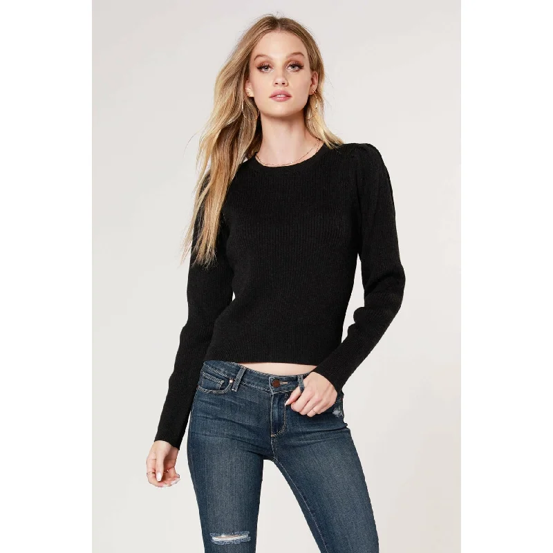 Split - Hem Women's Linen Blend Sweaters for SpringBishop Pleated Sleeve Sweater