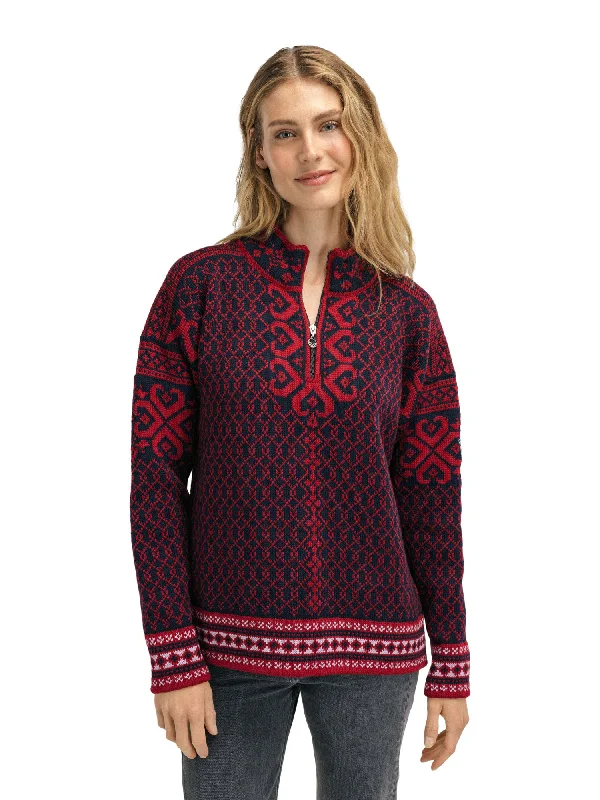 Cropped Women's Angora Blend Sweaters for a Trendy LookDale of Norway - Leknes Women's Sweater - Redrose