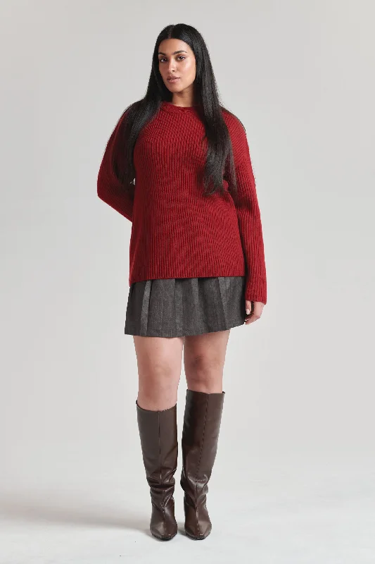 Boat Neck Women's Merino Wool Sweaters in Neutral ShadesHUGO SWEATER