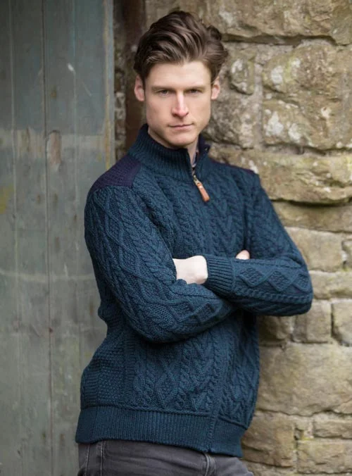 Hooded Women's Fleece - Lined Sweaters for WinterAran - Men's Boyne Sweater - Sherwood