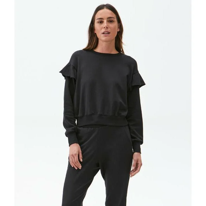 Button - Down Women's Shetland Wool Sweaters in Traditional PatternsKacey Ruffle Sleeve Pullover