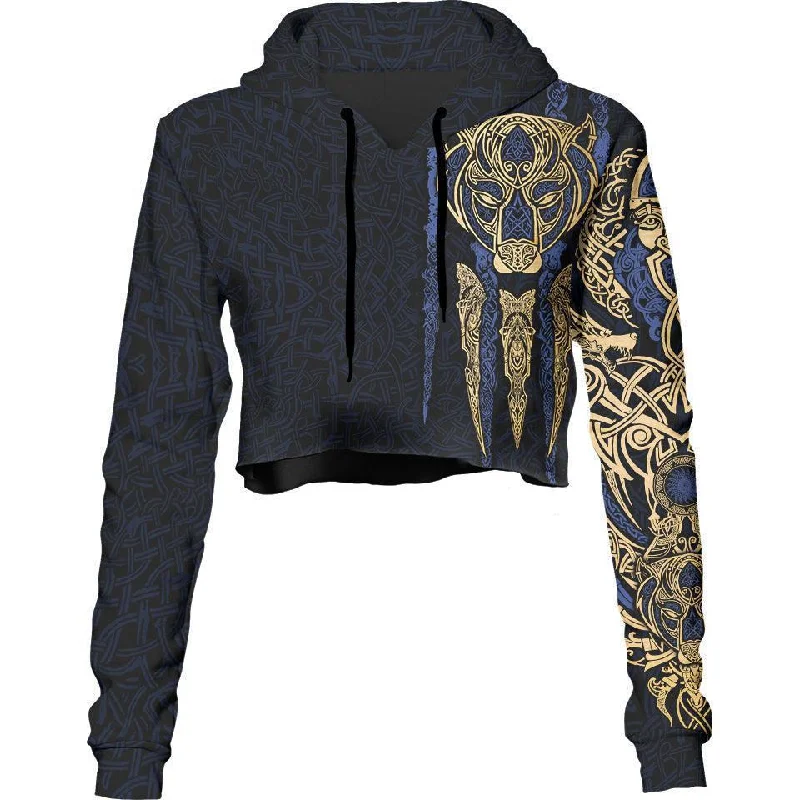 Women's color - block hoodie combining bold hues for a fashion - forward statementBjörn Crop Hoodie