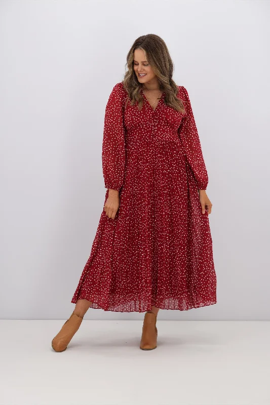 Mermaid - Style Women Dress with a Fitted Silhouette for Special OccasionsBoho Australia Kasey Dress Red White