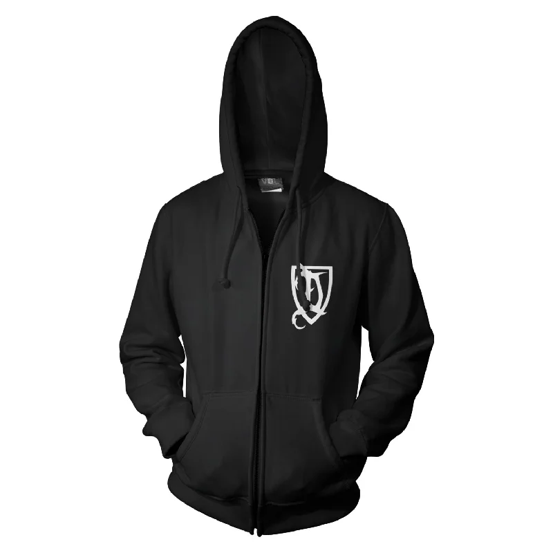 Women's hoodie with a detachable hood for customizable stylingDeeds of Flesh "D Symbol" Zip Hoodie Women's hoodie with a detachable hood for customizable stylingDeeds of Flesh "D Symbol" Zip Hoodie