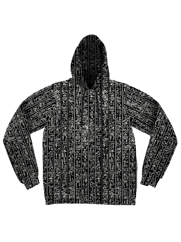 Women's long - sleeve cropped sweatshirt with ribbed cuffs for a snug fitEgyptian Glyphs (Black) Unisex Hoodie Women's long - sleeve cropped sweatshirt with ribbed cuffs for a snug fitEgyptian Glyphs (Black) Unisex Hoodie
