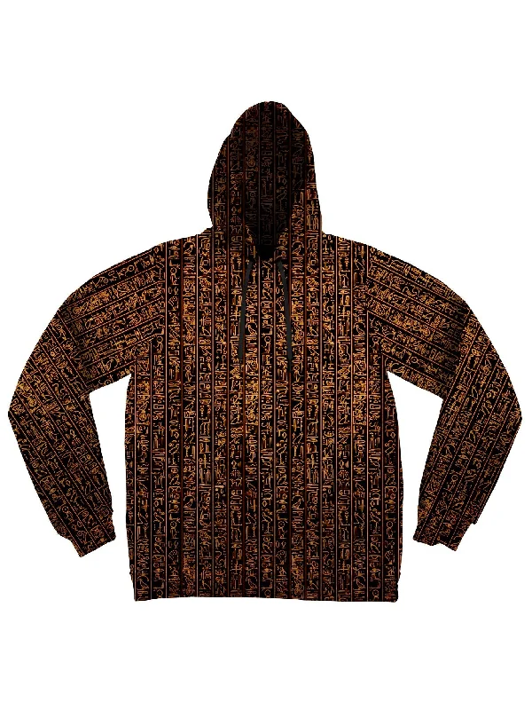 Women's tie - front hoodie in a lightweight fabric for summer layeringEgyptian Glyphs (Golden) Unisex Hoodie Women's tie - front hoodie in a lightweight fabric for summer layeringEgyptian Glyphs (Golden) Unisex Hoodie