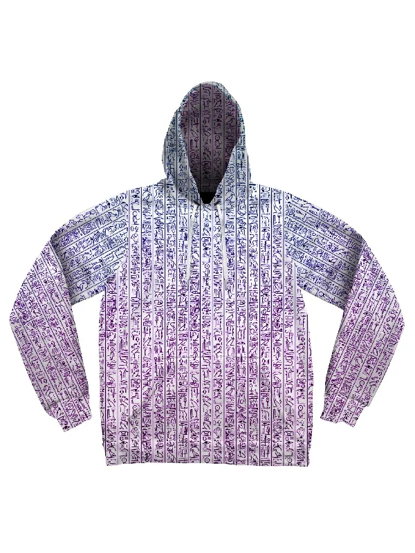 Women's cropped sweatshirt with a slogan graphic for a fun and expressive lookEgyptian Glyphs (Magenta) Unisex Hoodie