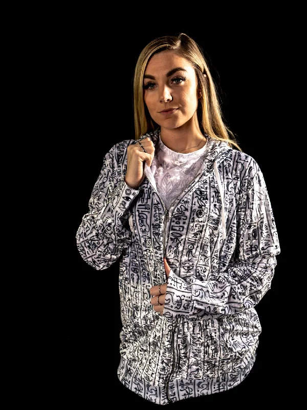 Women's crew - neck sweatshirt in a heather gray shade for a classic and versatile optionEgyptian Glyphs (White) Unisex Hoodie Women's crew - neck sweatshirt in a heather gray shade for a classic and versatile optionEgyptian Glyphs (White) Unisex Hoodie