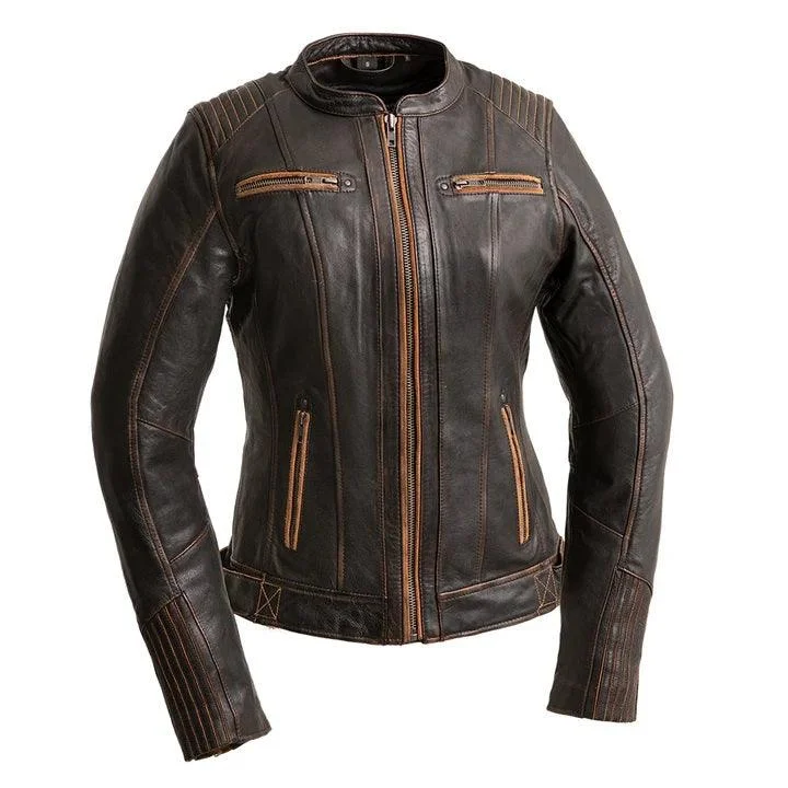Women's quilted puffer jackets in a cropped silhouette for a modern twistElectra - Women's Motorcycle Leather Jacket Women's quilted puffer jackets in a cropped silhouette for a modern twistElectra - Women's Motorcycle Leather Jacket
