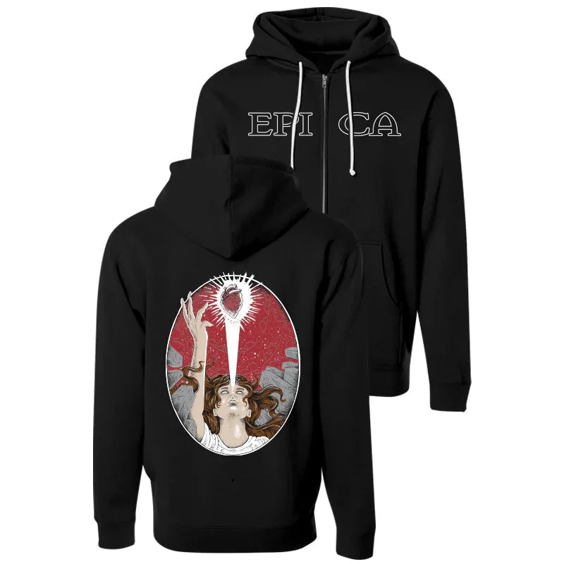 Women's graphic - printed sweatshirt featuring floral patterns for a feminine touchEpica "CODE OF LIFE ZIP-UP" Zip Hoodie Women's graphic - printed sweatshirt featuring floral patterns for a feminine touchEpica "CODE OF LIFE ZIP-UP" Zip Hoodie