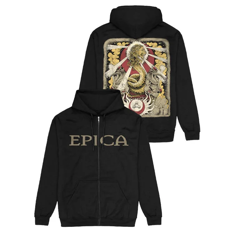 Women's graphic - printed sweatshirt featuring floral patterns for a feminine touchEpica "DEMIURGE ZIP-UP" Zip Hoodie Women's graphic - printed sweatshirt featuring floral patterns for a feminine touchEpica "DEMIURGE ZIP-UP" Zip Hoodie