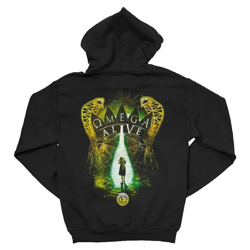 Women's cropped sweatshirt with a slogan graphic for a fun and expressive lookEpica "OMEGA ALIVE ZIP HOODIE" Zip Hoodie Women's cropped sweatshirt with a slogan graphic for a fun and expressive lookEpica "OMEGA ALIVE ZIP HOODIE" Zip Hoodie