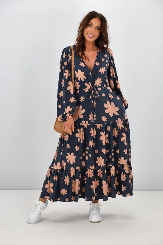 Ball Gown Women Dress with a Full Skirt for a Princess - like LookFria Delilah Winter Bloom Maxi Dress Charcoal