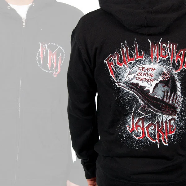 Women's mock - neck sweatshirt made of moisture - wicking material for fitness useFull Metal Jackie "Death Before Dishonor" Zip Hoodie Women's mock - neck sweatshirt made of moisture - wicking material for fitness useFull Metal Jackie "Death Before Dishonor" Zip Hoodie
