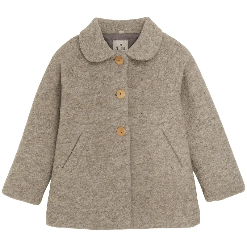 Women's pea coats in a plus - size fit for a flattering and warm winter coatHuttelihut Camel Melange Coat Wool W. Lining
