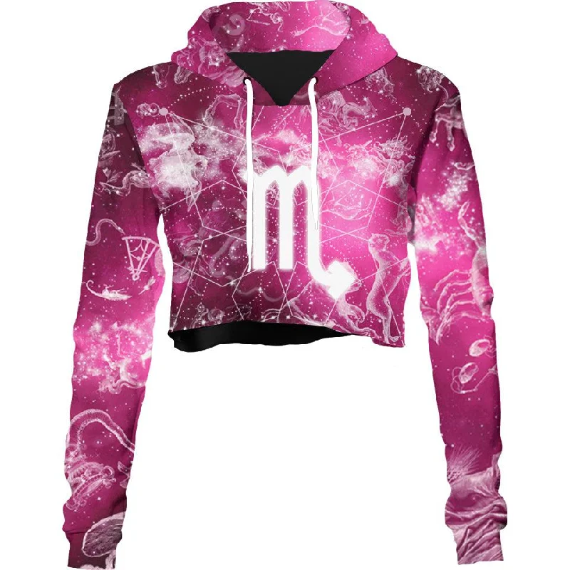 Women's quarter - zip sweatshirt made of organic cotton for eco - conscious fashionLibra Crop Hoodie