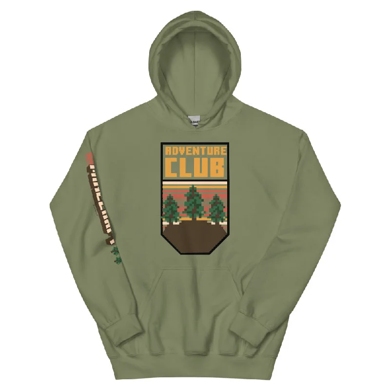 Women's graphic - printed sweatshirt featuring floral patterns for a feminine touchMinecraft Camping Adventure Club Adult Hoodie Women's graphic - printed sweatshirt featuring floral patterns for a feminine touchMinecraft Camping Adventure Club Adult Hoodie