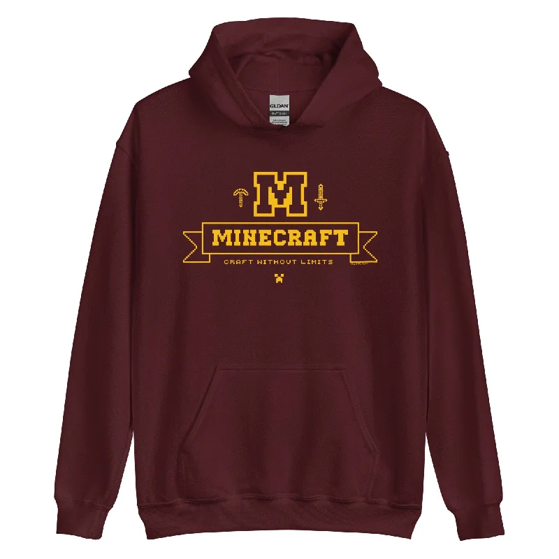 Women's zip - front sweatshirt with contrast stitching for a sporty aestheticMinecraft Craft Without Limits Hoodie