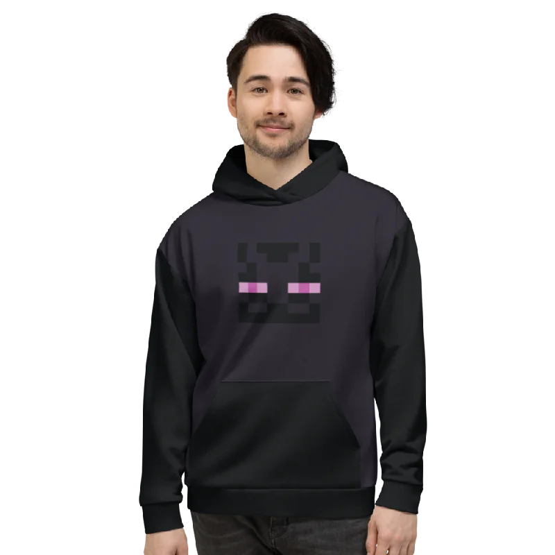 Women's hoodie with a kangaroo pocket and a pom - pom drawstring for added charmMinecraft Enderman Eyes Adult Hoodie Women's hoodie with a kangaroo pocket and a pom - pom drawstring for added charmMinecraft Enderman Eyes Adult Hoodie