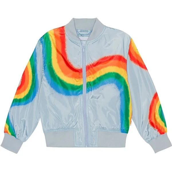 Women's windbreaker jackets with adjustable hoods for windy daysMolo Diagonal Rainbow Haliva Jacket
