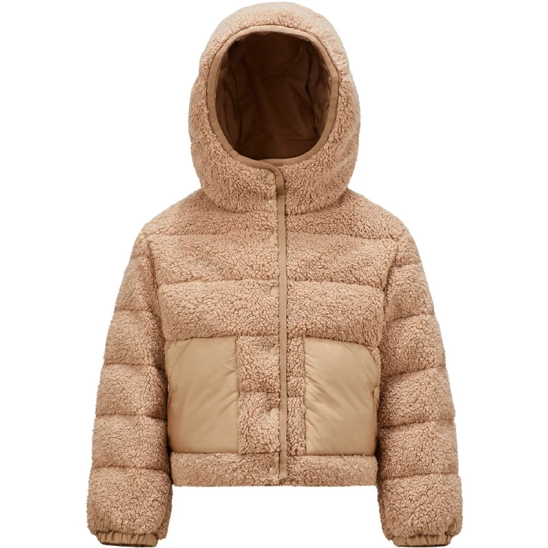Women's bomber jackets with a holographic finish for a futuristic and eye - catching lookMoncler Beige Audrieu Jacket Women's bomber jackets with a holographic finish for a futuristic and eye - catching lookMoncler Beige Audrieu Jacket