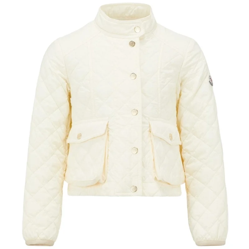Women's faux fur - trimmed denim jackets for a trendy and cozy styleMoncler Kamaria Jacket Cream