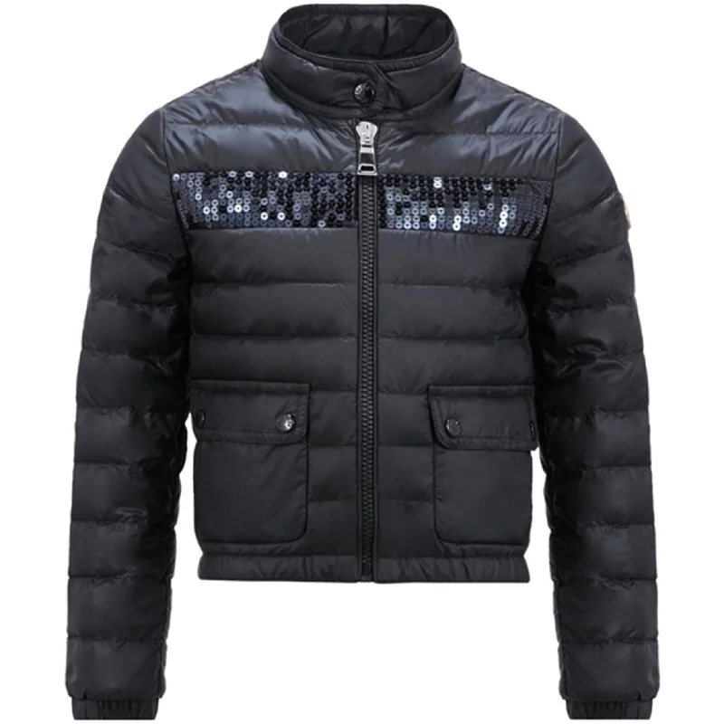 Women's cropped leather jackets with a fringe detail for a western - inspired outfitMoncler Palans Jacket Navy