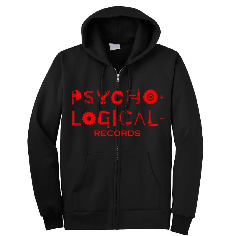 Women's quarter - zip sweatshirt made of organic cotton for eco - conscious fashionNecro "Psycho+Logical-Records OG Logo" Zip Hoodie Women's quarter - zip sweatshirt made of organic cotton for eco - conscious fashionNecro "Psycho+Logical-Records OG Logo" Zip Hoodie
