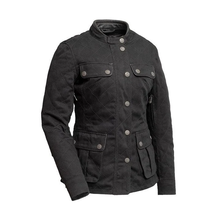 Women's waterproof rain jackets in bright yellow for high - visibility outdoor activitiesOutcast - Women's Twill Motorcycle Jacket Women's waterproof rain jackets in bright yellow for high - visibility outdoor activitiesOutcast - Women's Twill Motorcycle Jacket