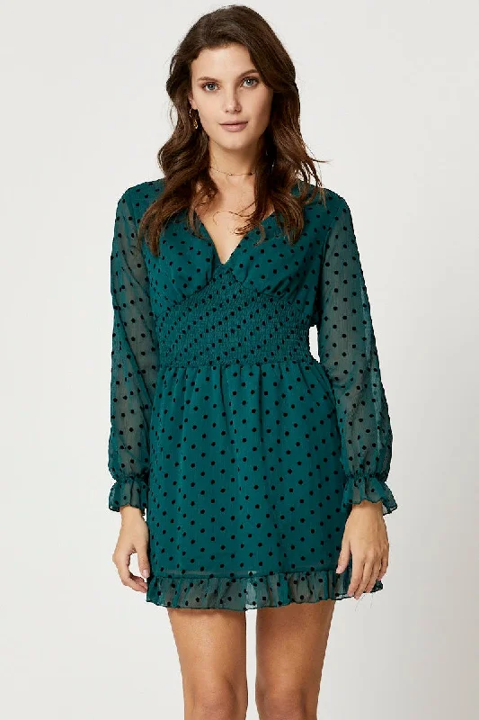 Lace - Embellished Women Dress for an Elegant and Sophisticated AppearancePolka Dot Skater Dress